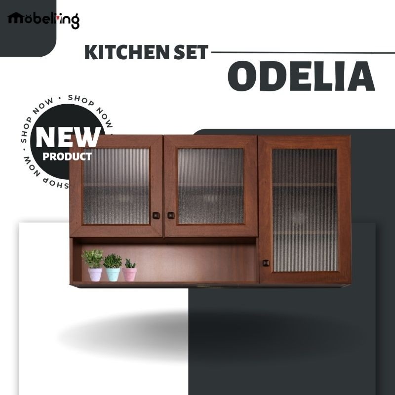Jual Mobeliving - Kitchen Set Odelia Sonoma Dark Oak | Shopee Indonesia