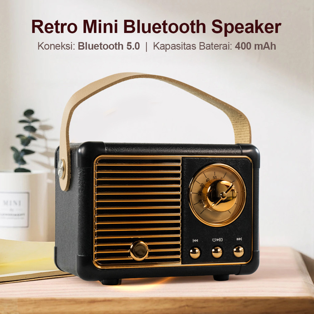Jual Mini Bluetooth Speaker Retro Classic Radio Portable 3W - HM11 ...