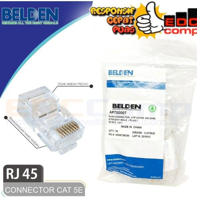 Jual Connector Rj45 Utp Cat 5E Belden Original 50 Pcs | Shopee Indonesia