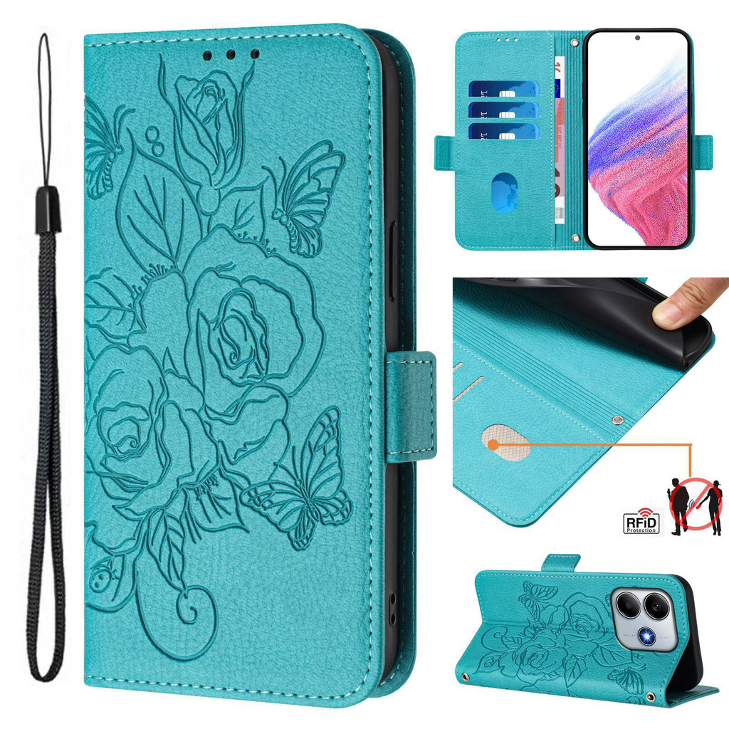 Custodia Portafoglio Magnetica HONLEN Per Nokia G22 – Pelle PU, 2 Slot Carte, Supporto, Blu