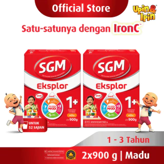 SGM Eksplor 1+ dengan IronC Susu Pertumbuhan Rasa Madu 900GR x 2