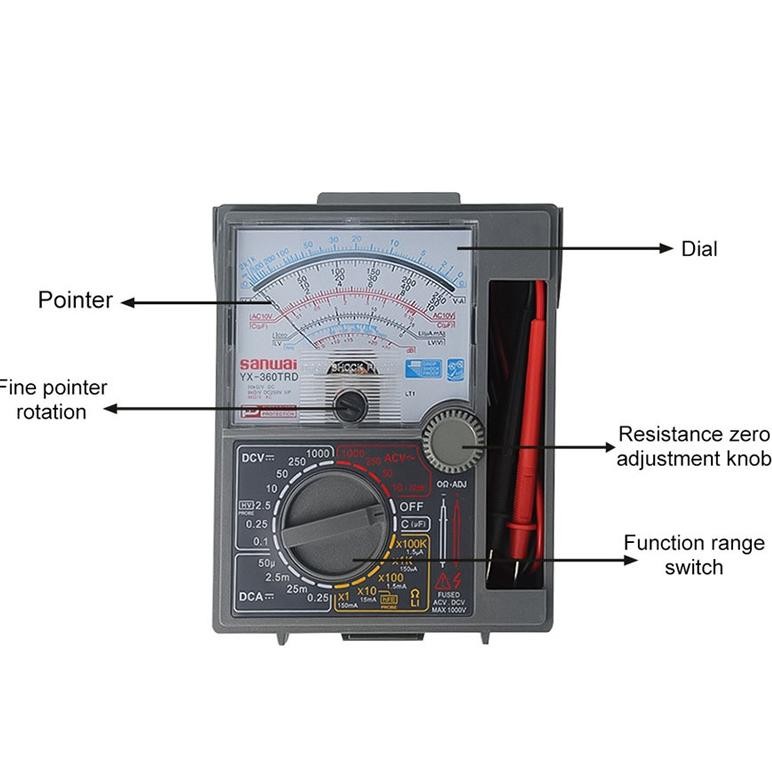 Jual YZ CODMultimeter penunjuk Protection DC AC Test Analogue Multi ...