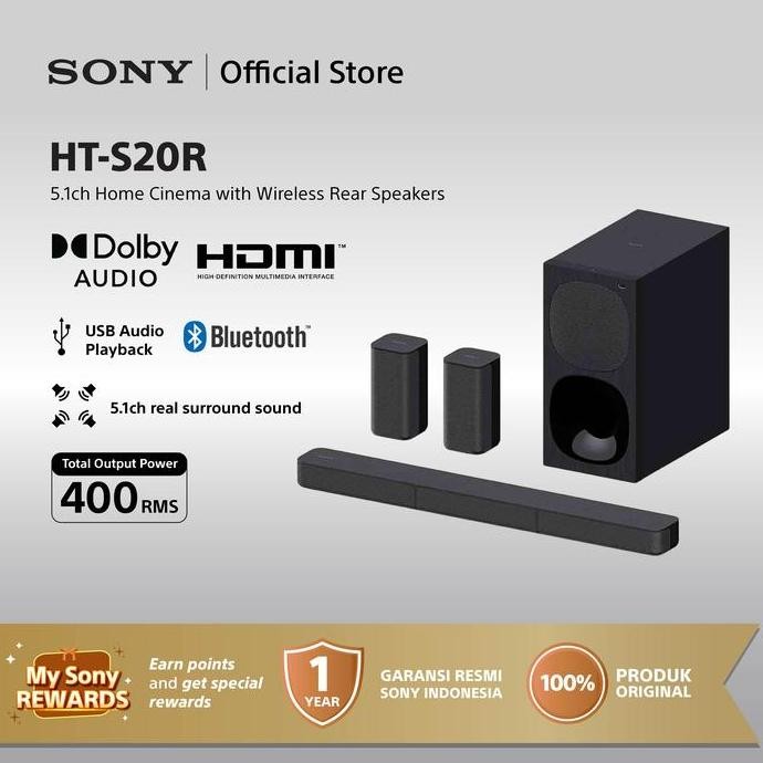 Jual Sony HT-S20R Soundbar 5.1ch Home Theatre System - Black | Shopee ...
