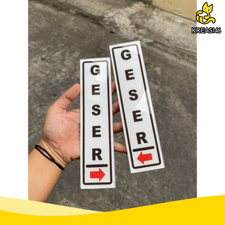 Jual SIGN AKRILIK PINTU GESER KIRI DAN KANAN SIGNAGE UKURAN 20CM X 5CM ...