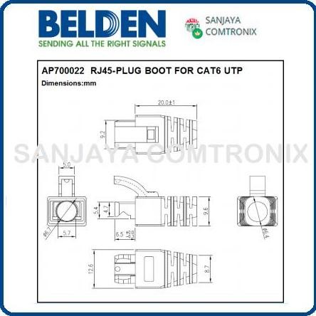 Jual ready BELDEN AP700022 RJ45 Plug Boot for AP700008 cat6 / Cat-6 UTP ...