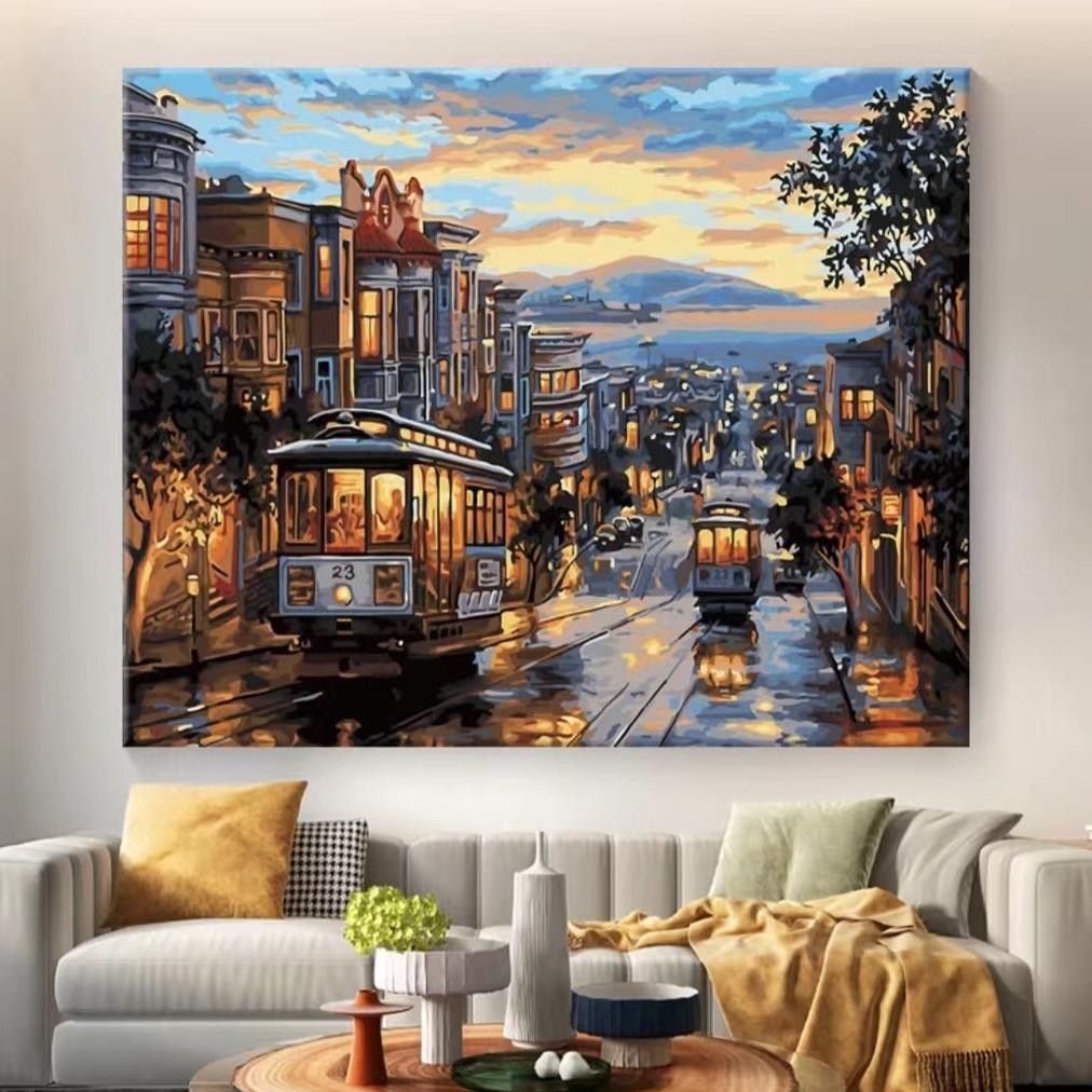 Jual DIY Painting Canvas Paint By Number kit Lukisan 40x50cm AST ...