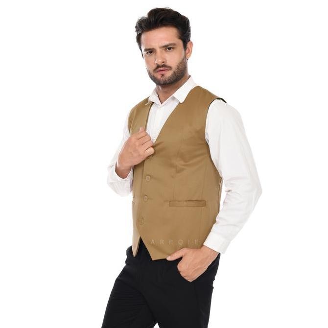 Jual Rompi Jas Formal Pria Terbaru Model Slim Fit Warna Mocca Ukuran S ...