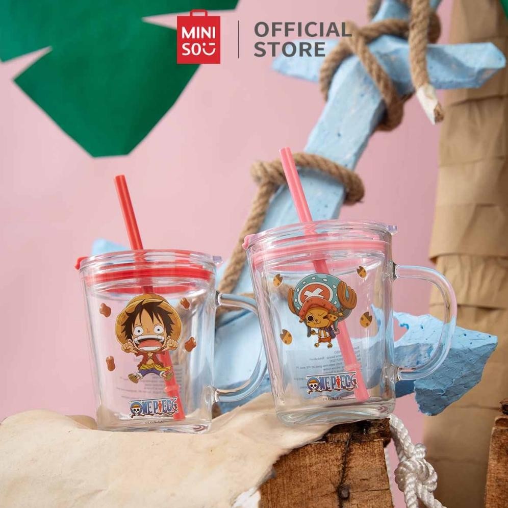 Jual Miniso x One Piece Collection Cangkir Botol Kaca Dengan Sedotan ...