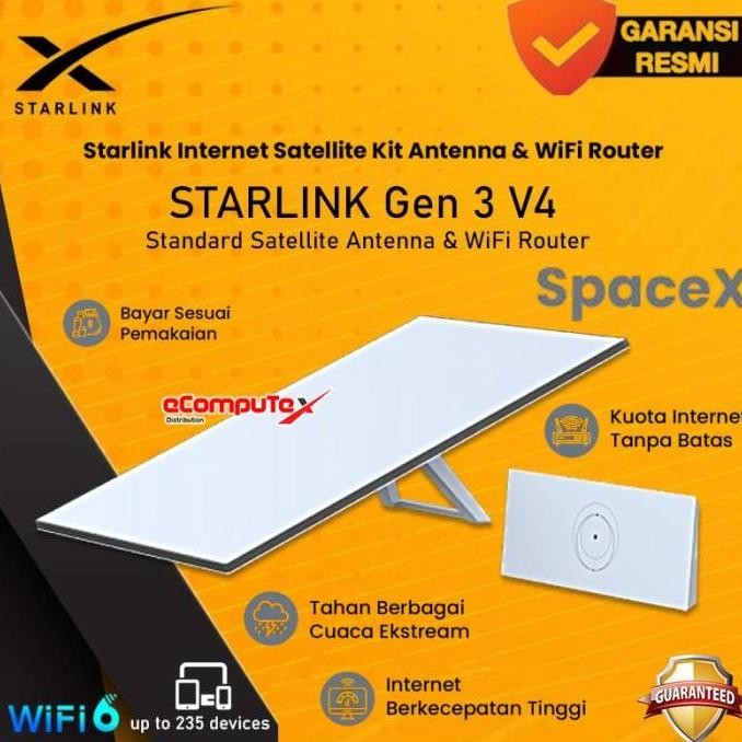Jual Starlink V4 Gen 3 Anthena Satelite Kit Antena Wi-Fi 6 Router ...