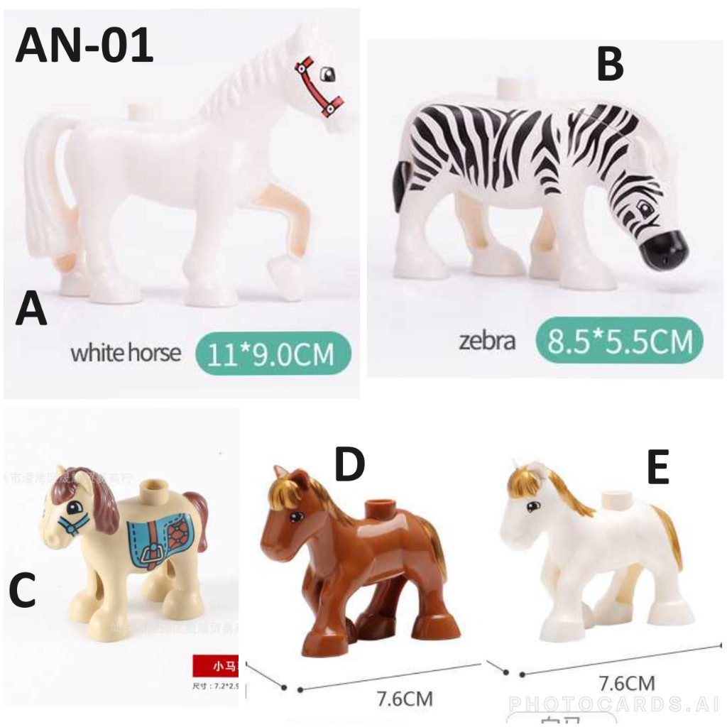 Jual AN01 Animal Horse Zebra Pony Kuda Hewan Brick Building Block ...