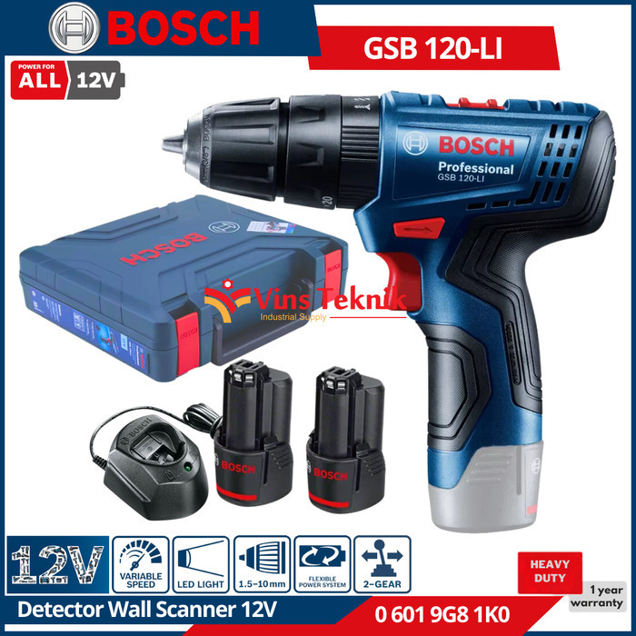 Jual Mesin Bor Baterai 12V Cordless Impact Drill Gsb120Li Bosch Gsb 120 ...
