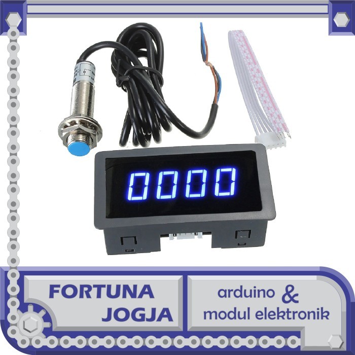 Jual Modul Tachometer 4 Digit Display RPM Sensor Kecepatan Proximity ...