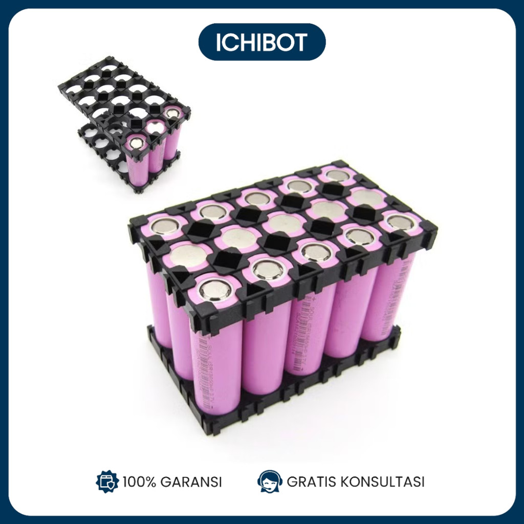 Jual 18650 lithium battery 15 bracket socket holder pack baterai 3x5 ...