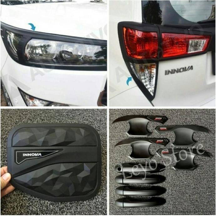 Jual paket Garnish Outer Handle tank cover innova Reborn Hitam Doff ...