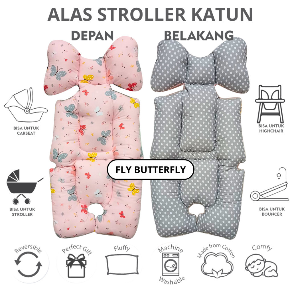 Jual FLY BUTTERFLY Universal Alas Stroller Pad stroler spad carseat ...