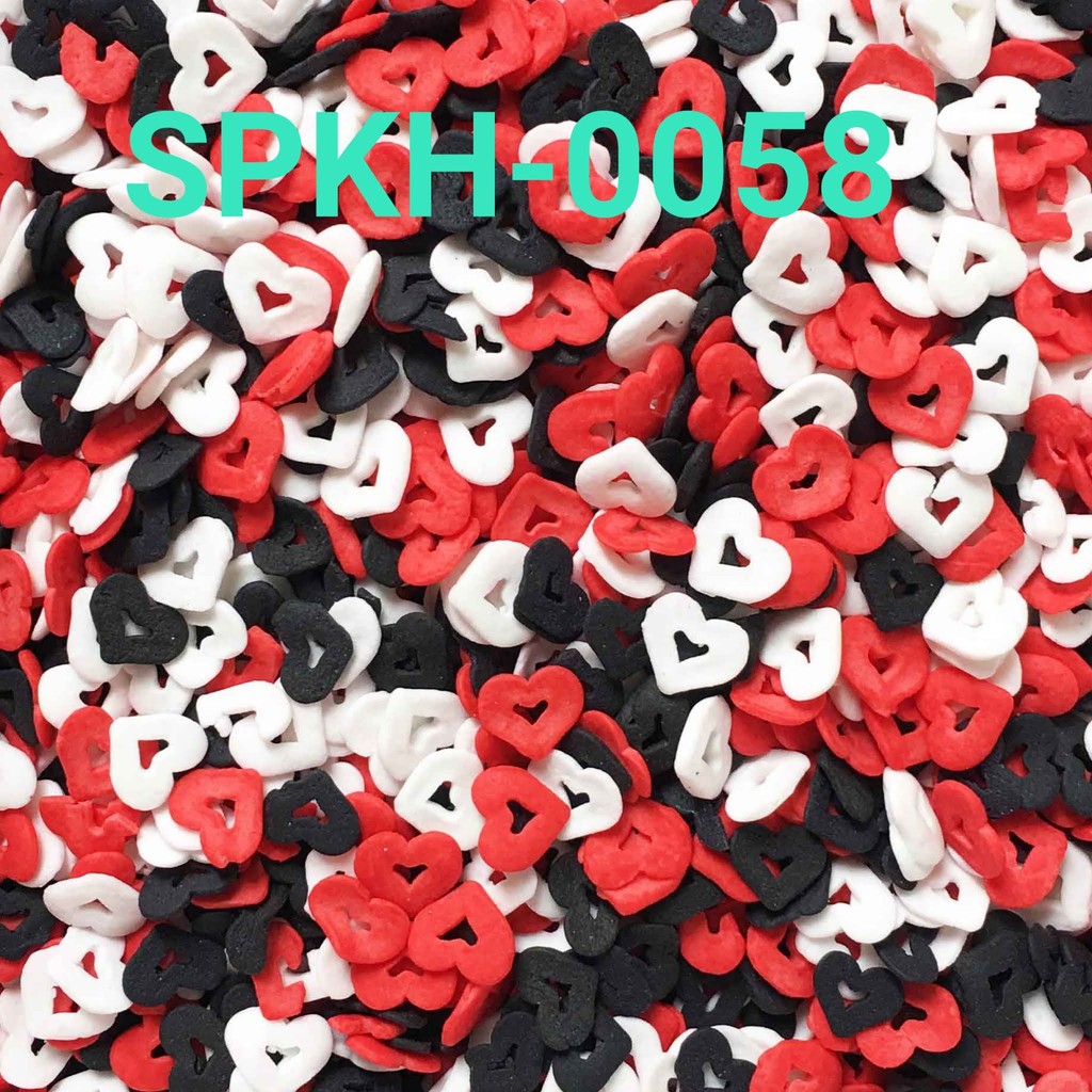 Jual SPKH-0058 Sprinkles sprinkle sprinkel 500gr hati hitam merah putih ...