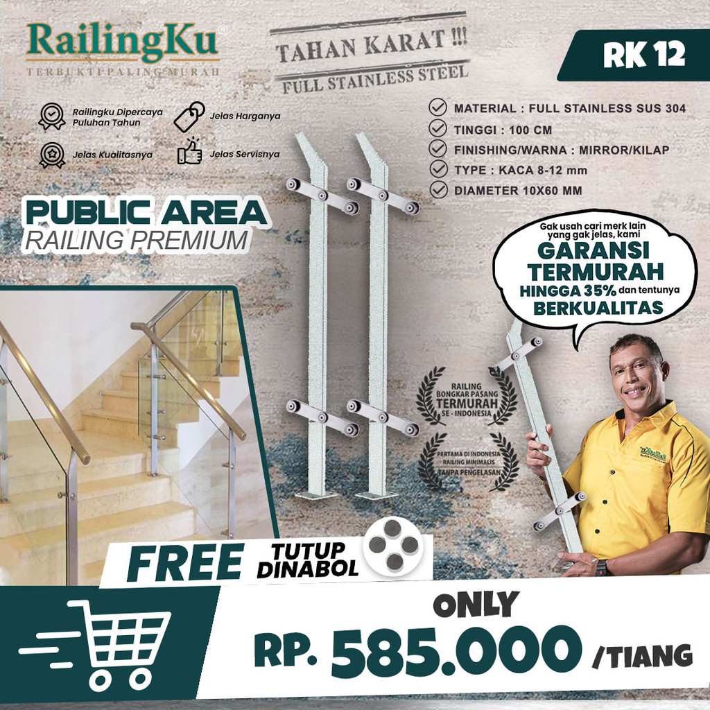 Jual Railing Tangga Stainless Public Area Railingku RK 12 Railing Anti ...