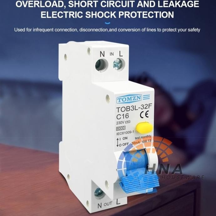 Jual Rcbo Mcb Tomzn Slim Rccb/Elcb Ac 6A-32A Dengan Proteksi Arus Bocor ...