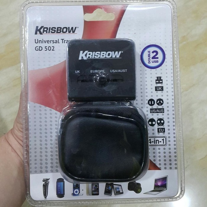 Jual UNIVERSAL ADAPTER ADAPTOR USB KRISBOW WAJIB TRAVEL KELUAR NEGERI ...