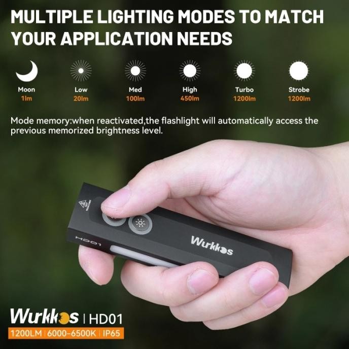 Jual HARGA DISC - Wurkkos HD01 Rechargeable EDC Flashlight with Front ...