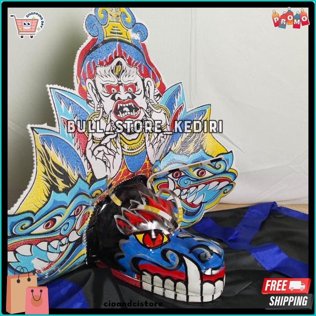 Jual Barongan Anak Caplokan Spon Devil Buto Biru Ukuran Tanggung Free ...