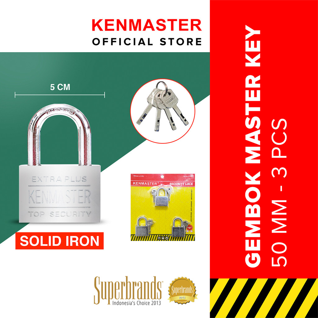Jual Kenmaster Gembok Master Key 50mm - 3 Pcs - GMBG031 | Shopee Indonesia