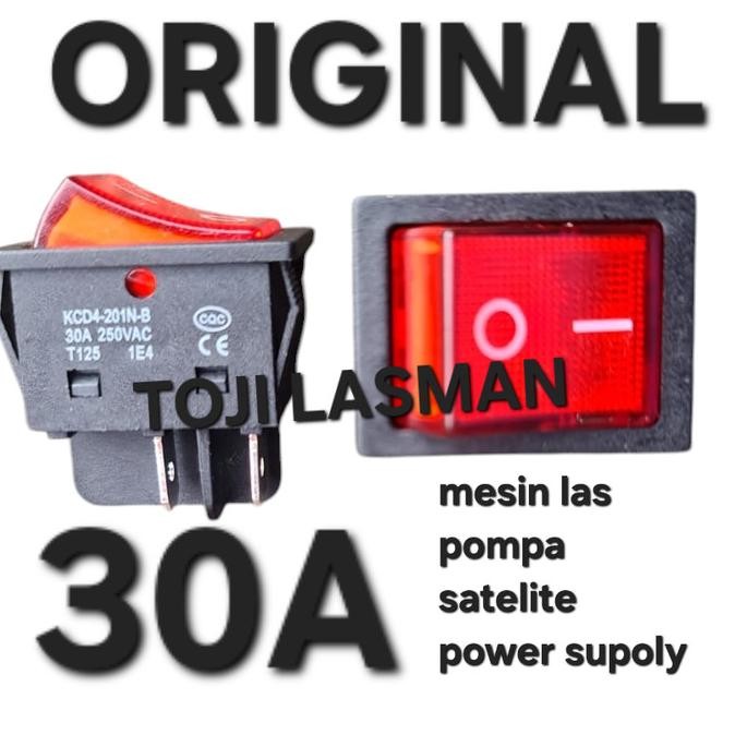 Jual Terbaru ( ORIGINAL SAKLAR JUMBO 30A ) ROCKER SWIT SWITCH ON OFF ...