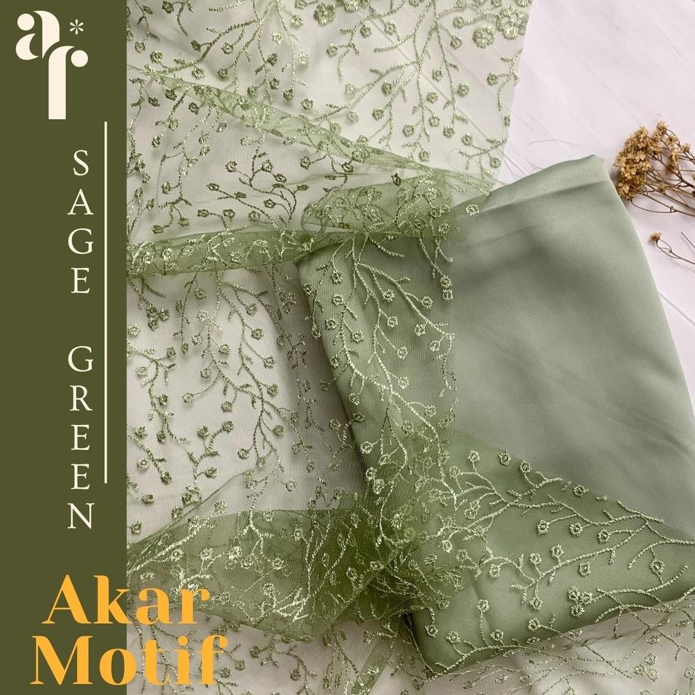 Jual SY Meter Kain Brukat Akar Motif / Brokat Tile Prancis (Bahan ...