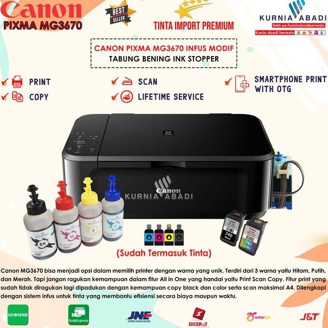 Jual Printer Canon Pixma Mg3670 Infus Print Scan Copy Inkjet Infus ...