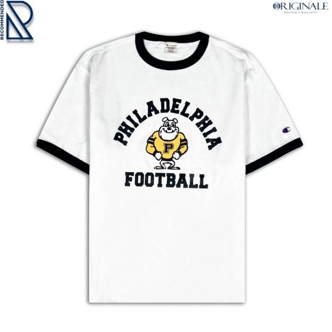 Jual Kaos Varsity Pria Ringer By Chm - Philadelphia/White (Best Quality ...