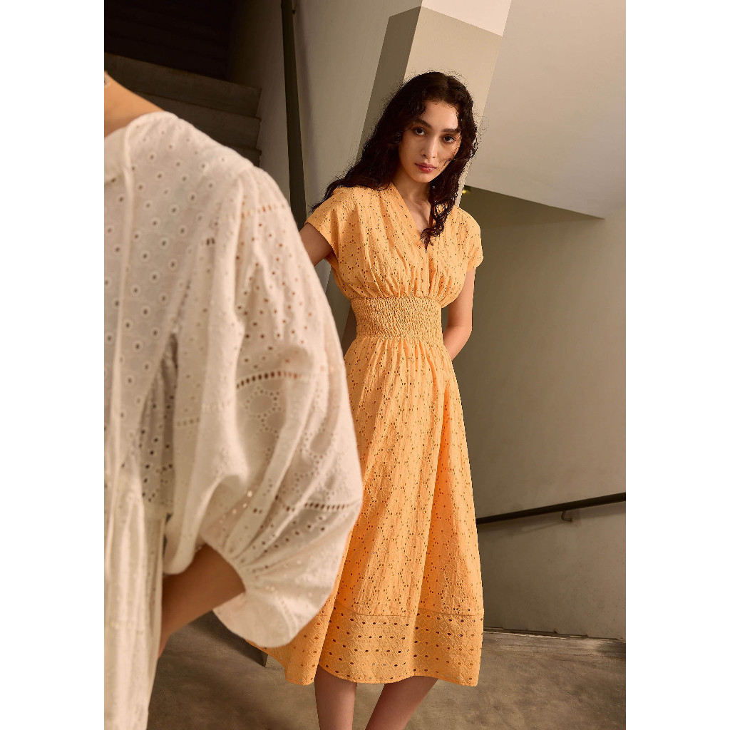 love bonito orange dress Jual Love Bonito - Dress Wanita - Broderie Fit & Flare Midi Dress -  Butternut