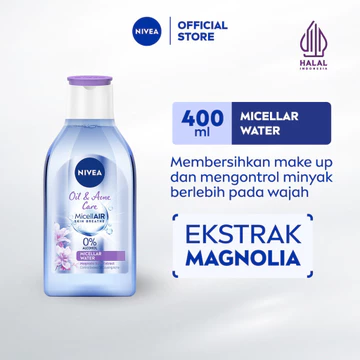 NIVEA Micellar Water MicellAir Oil Acne Care 400ml Pembersih Make Up Aman Untuk Kulit Berminyak
