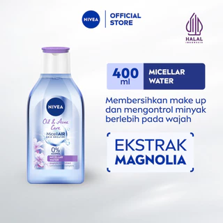 NIVEA Micellar Water MicellAir Oil & Acne Care 400ml - Pembersih make up aman untuk kulit berminyak jerawat sensitif oily acne prone skin penghapus riasan wajah double cleansing tanpa alkohol - Magnolia Bark Extract, 0% Alcohol
