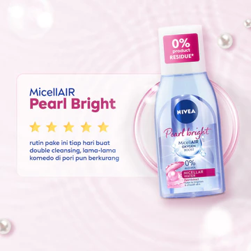 NIVEA Micellar Water MicellAir Pearl Bright 125ml Pembersih Make Up Tanpa Alkohol Makeup