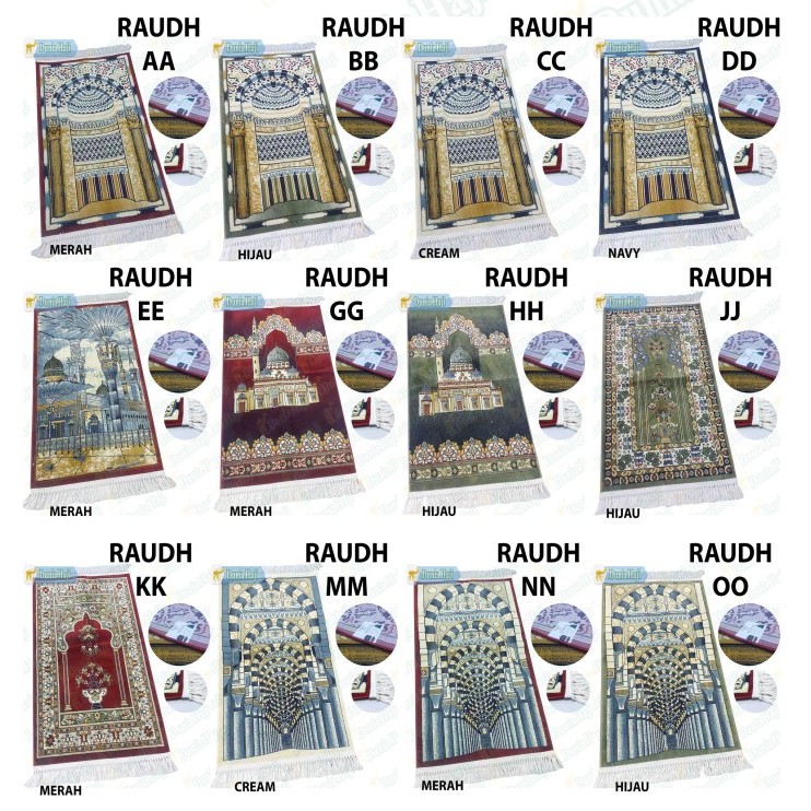 Jual Sajadah Rawdah Prayer Rug Raudah ORI Saudi Bahan Tebal 6 MM Uk ...