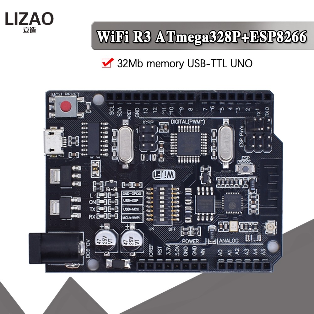 Jual WYU WAVGAT UNO R3 + WiFi ATmega328P+ESP8266 (32Mb memory) USB-TTL ...