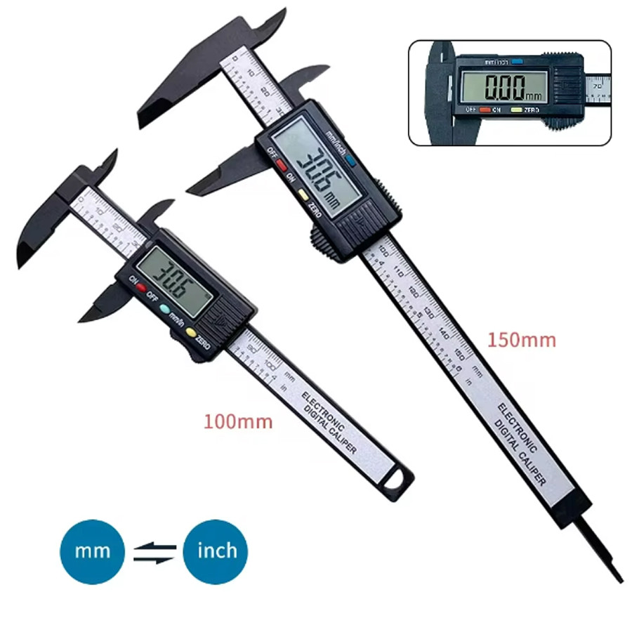 Jual Baru 150mm 100mm Electronic Digital Caliper Carbon Fiber Dial ...