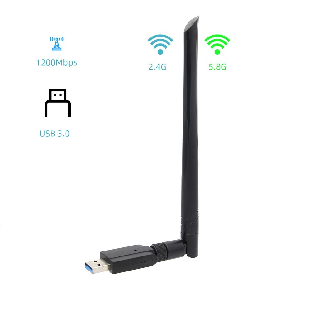Jual Baru Dual Band Wireless USB 3.0 Adapter 5GHz+2.4GHz 1200M for ...
