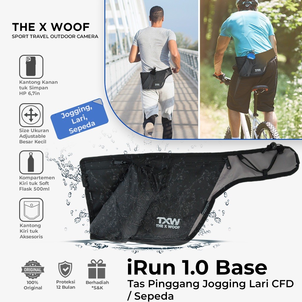 Jual iRun1Base Tas Jogging Tas Lari Tas Pinggang Lari Tas Pinggang ...