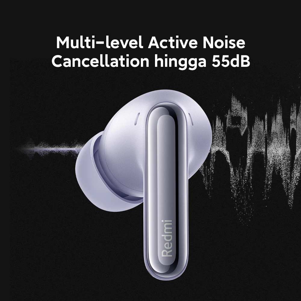 Xiaomi Redmi Buds 6 Pro | Audio resolusi tinggi LDAC | Peredam kebisingan 55 dB | Peredam kebisingan superluas hingga 4 kHz 