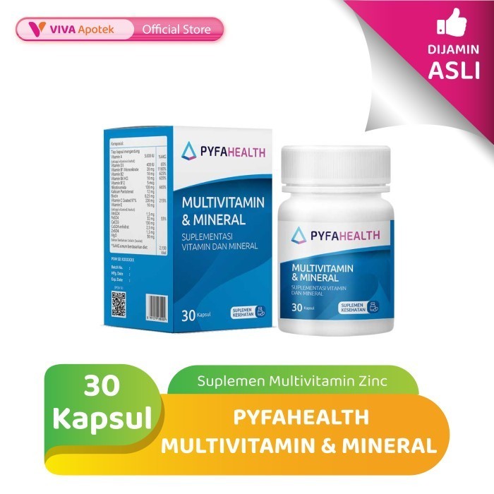 Jual Pyfahealth Multivitamin & Mineral Suplemen Multivitamin Zinc (30 ...