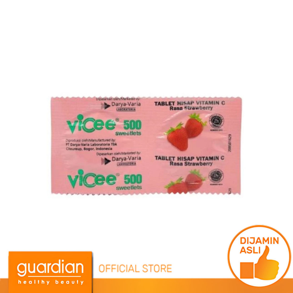 Jual Vicee 500 Rasa Strawberry Strip 2 Tablet | Shopee Indonesia