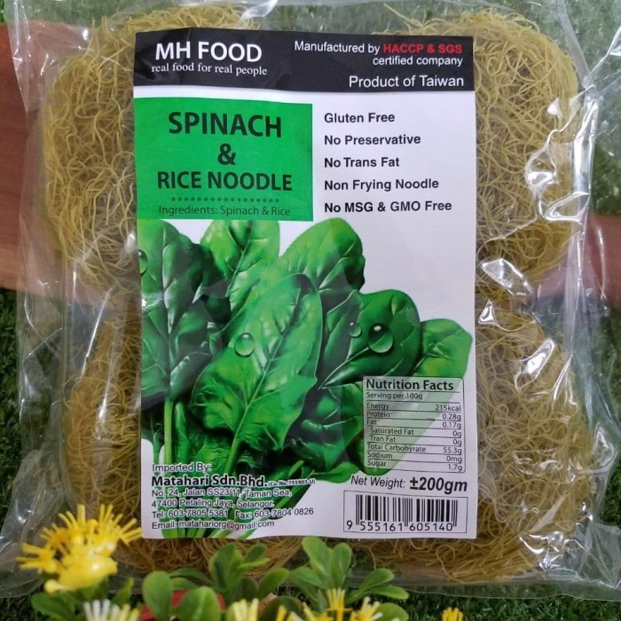 Jual TERBARU! MH Food Gluten Free Spinach & Rice Noodle 200g | Shopee ...