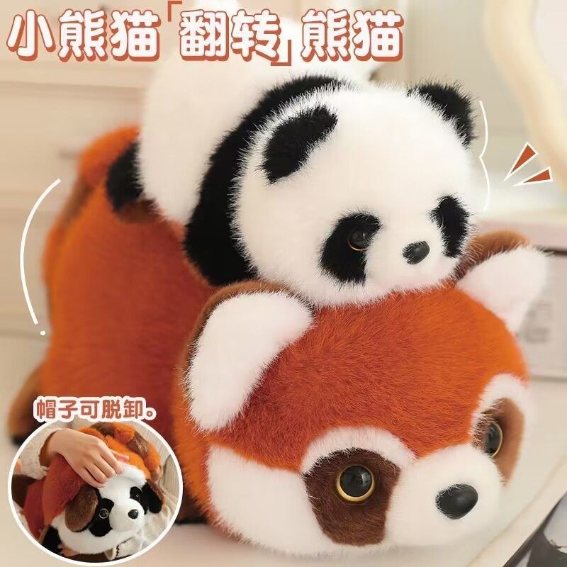 Jual Raccoon Flipping Panda Bear Panda Transformation Giant Panda Plush ...