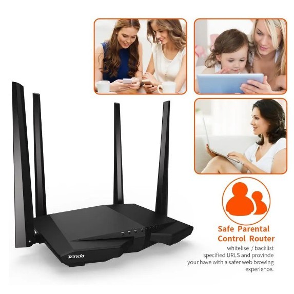 Jual Tenda Ac6 Router Wirele Wifi 1200Mbp 2.4 5.0Ghz 4 Antena Repeater ...