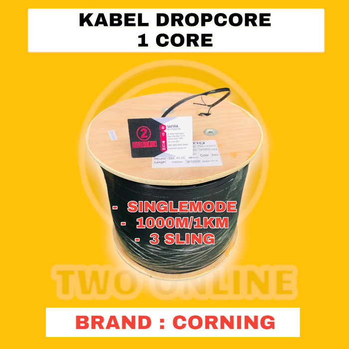 Jual Kabel FO Dropcore 1 Core /Fiber Optik DropWire /optic 3 sling ...