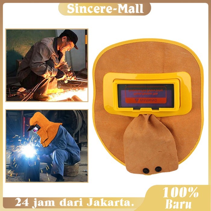 Jual Arkhe Topi Las Kulit Pelindung Las Kepala Pakai Helm Leather ...