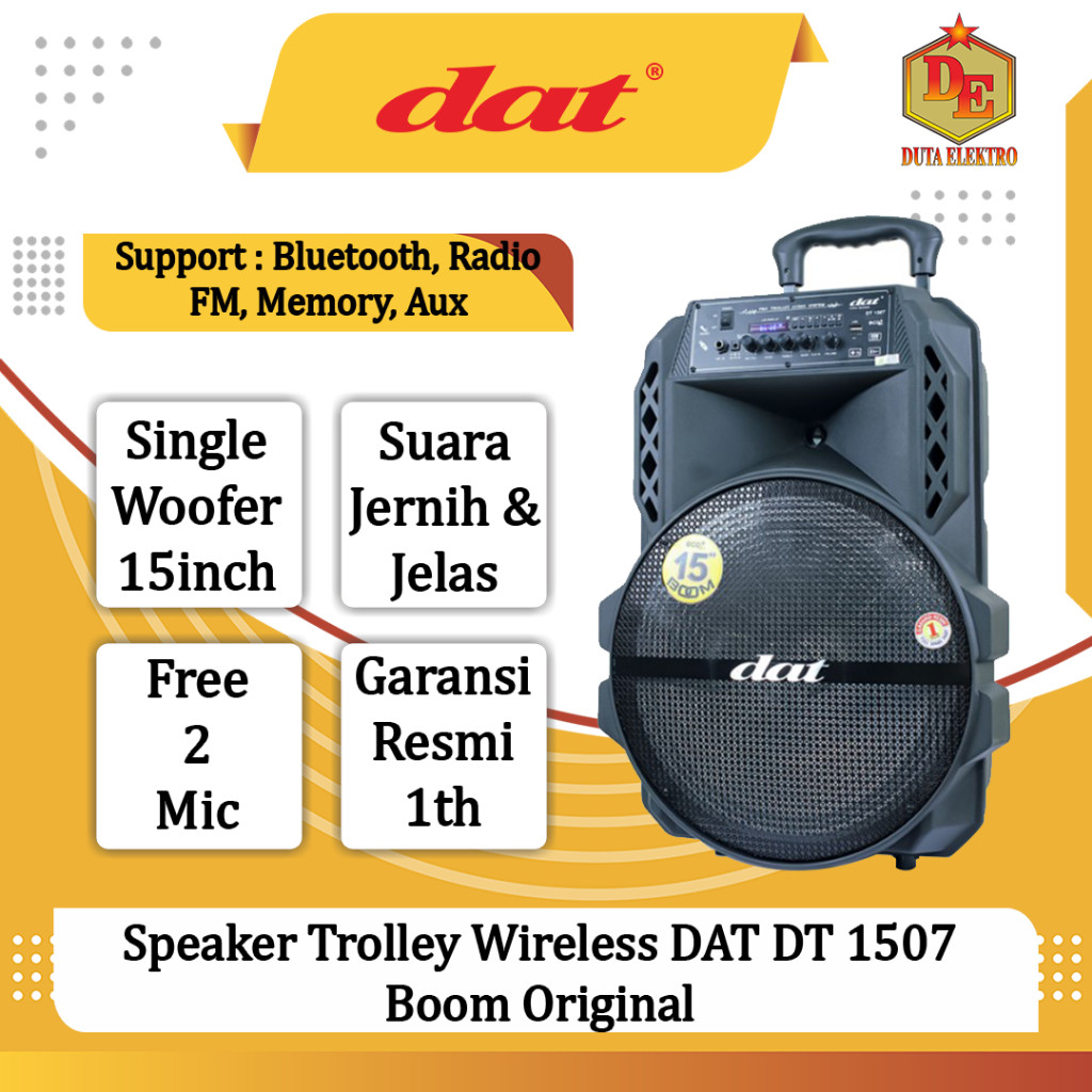 Jual Speaker Wireless Dat DT 1507 Boom Original Trolley Portable ...