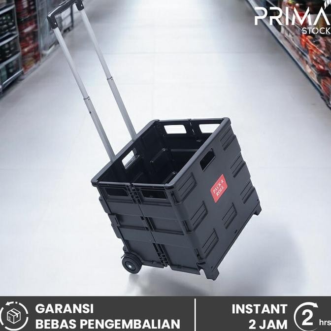 Jual Troli Lipat Box Kotak Plastik Duduk Trolley Belanja Galon 45 L 25 ...
