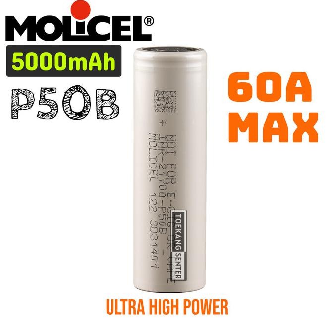 Jual MOLICEL P50B BATERAI 21700 5000mAh 60A ULTRA HIGH DRAIN INR21700 ...